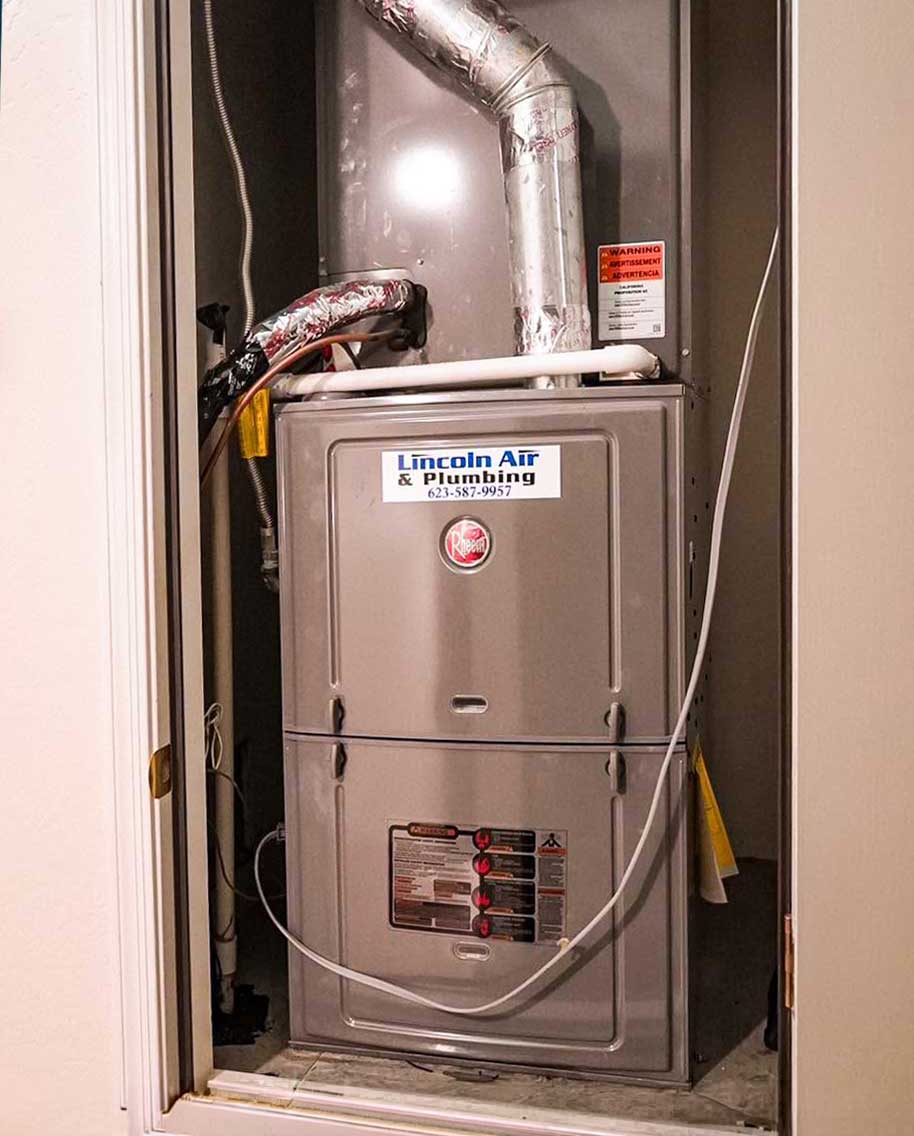 Furnace installation by Lincoln Air is Completed